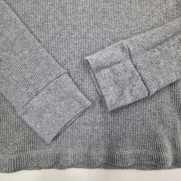 Polo Ralph Lauren Thermal Shirt Men L Gray Long Sleeve Waffle Fitted Limited Use - Picture 3 of 7